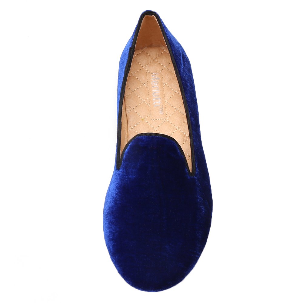 WomenplainRoyalblueVelvetLoafers 1 Merlutti