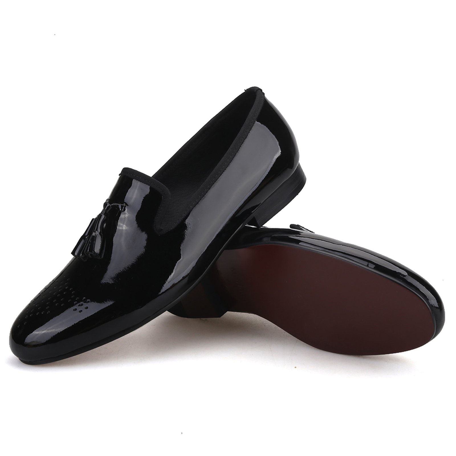 Black Patent Leather Black Tassel - Image 6