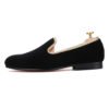 Black Velvet Gold Trim Loafer