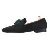 Black Suede Green Tassel Smoking Loafer