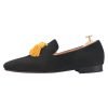 Black Suede Gold Tassel Smoking Loafer