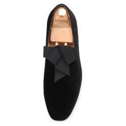Black Velvet Exquisite Bow Formal Loafer