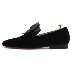 Black Velvet Exquisite Bow Formal Loafer