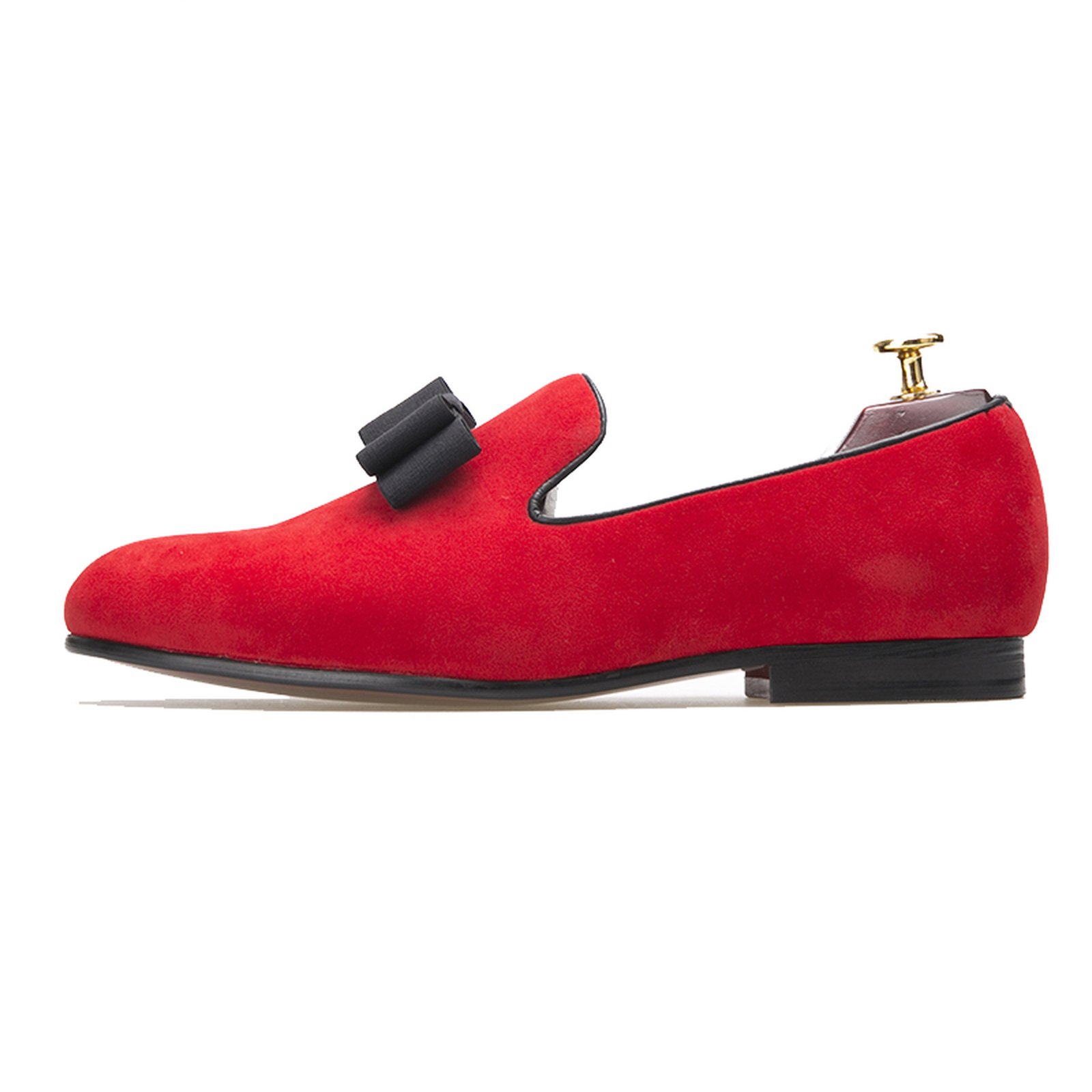 Red Velvet Black Bowtie Loafer