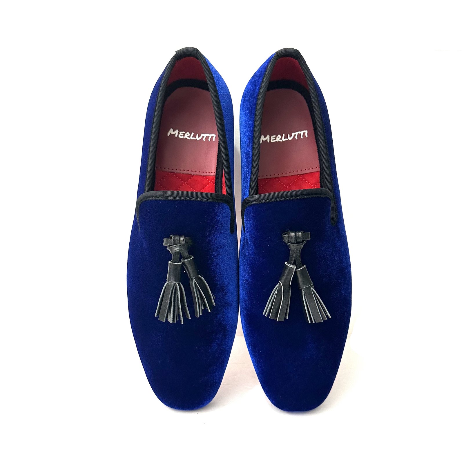 Elanroman Dress Shoes Elanroman - Men's Blue Velvet Loafers Dress