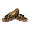 Belgian Leopard Print Tassel Loafers