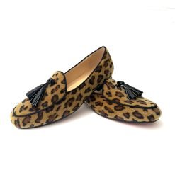 Belgian Leopard Print Tassel Loafers