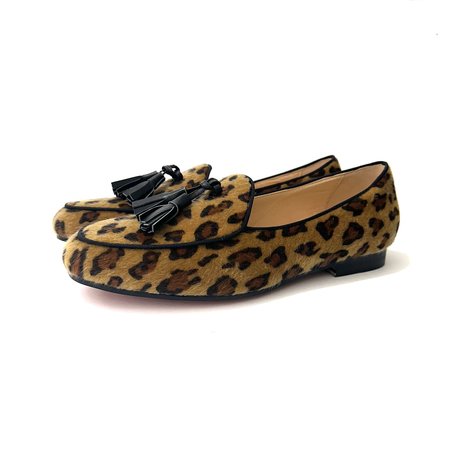 Belgian Leopard Print Tassel Loafers
