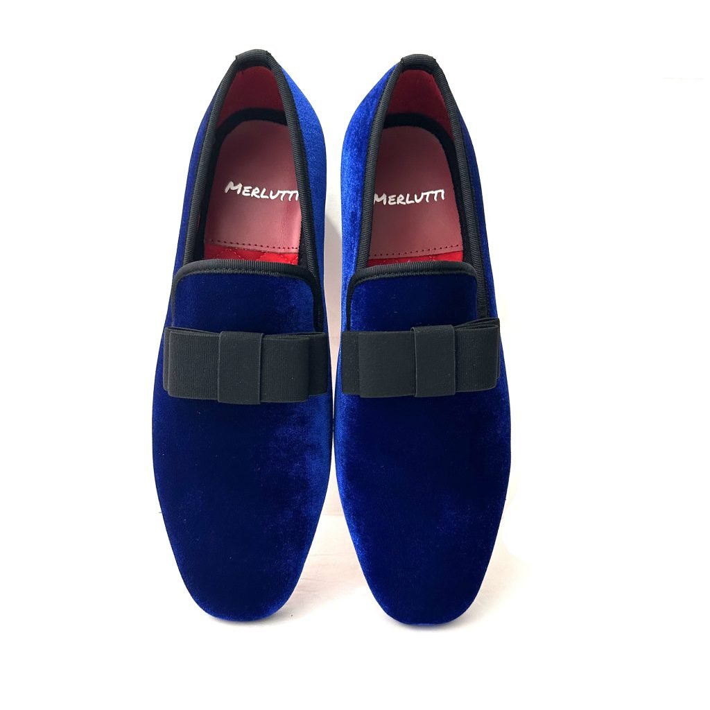 Merlutti Black Velvet Crown Prom Wedding Loafer